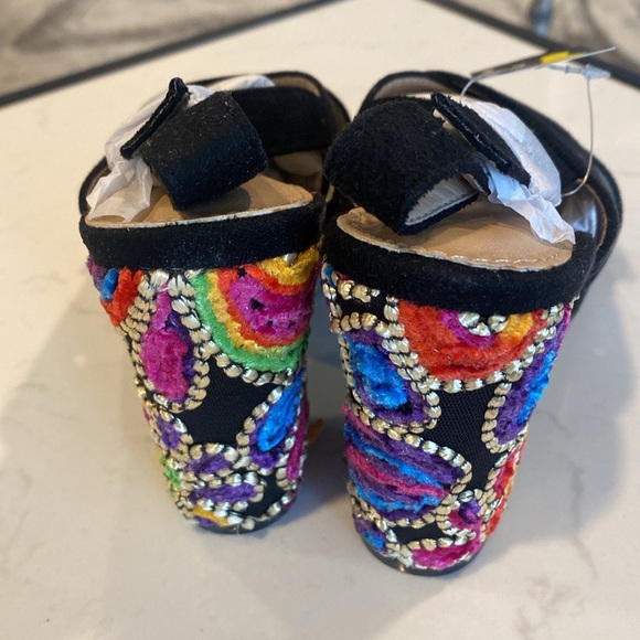 Jacobies black BANDA-1 block heel faux suede sling back sandals 8 NEW in box - Picture 5 of 10